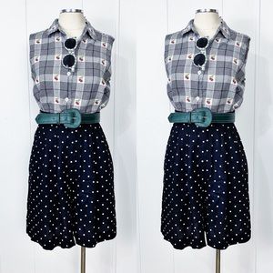 High Waisted Black & White Polka Dot Shorts | Vintage